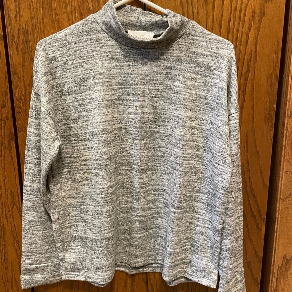 French Grey Cowl Neck Sweater in Gray
